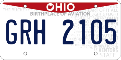 OH license plate GRH2105