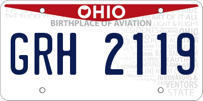 OH license plate GRH2119