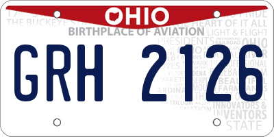 OH license plate GRH2126
