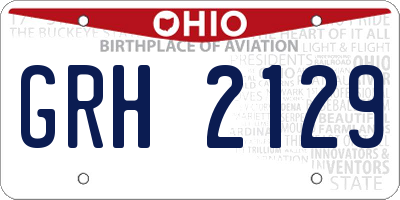 OH license plate GRH2129