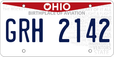 OH license plate GRH2142