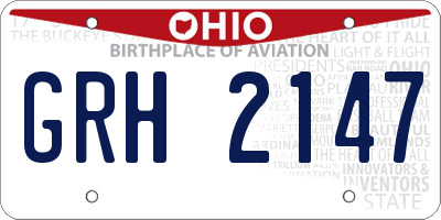 OH license plate GRH2147