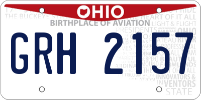 OH license plate GRH2157