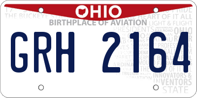 OH license plate GRH2164