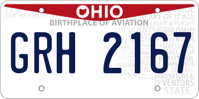 OH license plate GRH2167