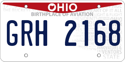 OH license plate GRH2168