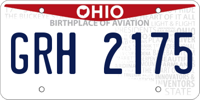 OH license plate GRH2175