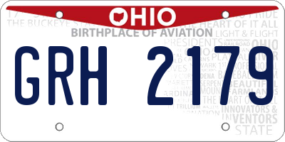 OH license plate GRH2179