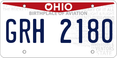 OH license plate GRH2180