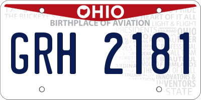 OH license plate GRH2181