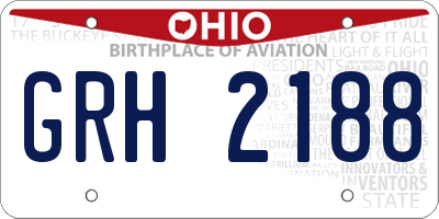 OH license plate GRH2188