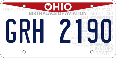 OH license plate GRH2190