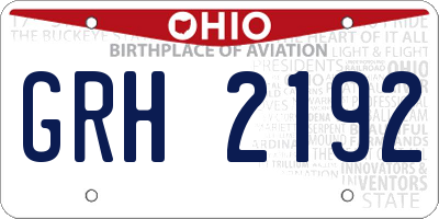 OH license plate GRH2192