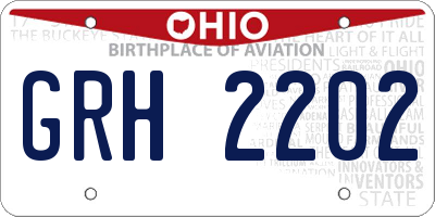OH license plate GRH2202