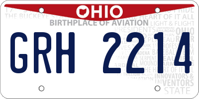 OH license plate GRH2214