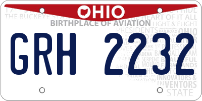 OH license plate GRH2232
