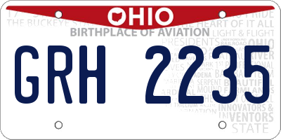 OH license plate GRH2235
