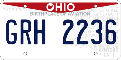 OH license plate GRH2236