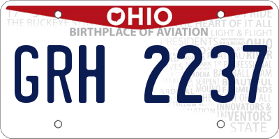 OH license plate GRH2237