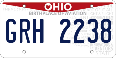 OH license plate GRH2238