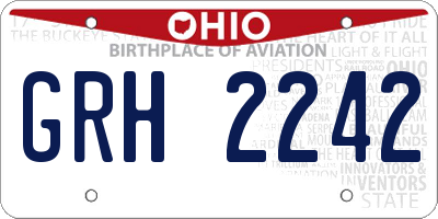OH license plate GRH2242