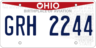 OH license plate GRH2244