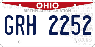 OH license plate GRH2252