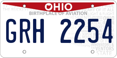 OH license plate GRH2254
