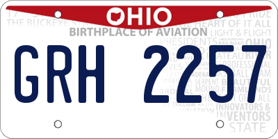OH license plate GRH2257