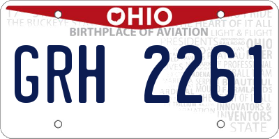 OH license plate GRH2261