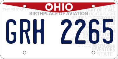 OH license plate GRH2265