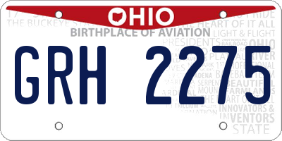 OH license plate GRH2275