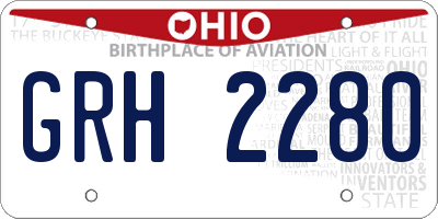 OH license plate GRH2280
