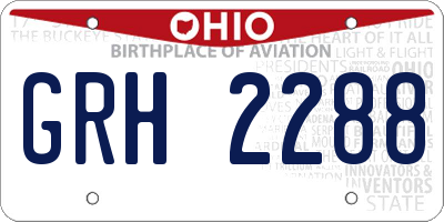 OH license plate GRH2288