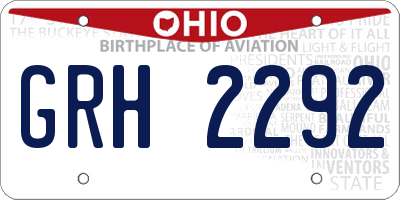 OH license plate GRH2292
