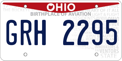 OH license plate GRH2295