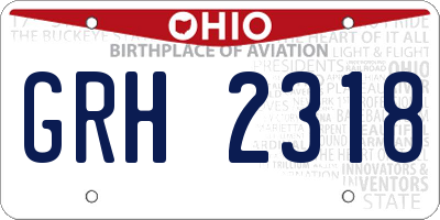 OH license plate GRH2318