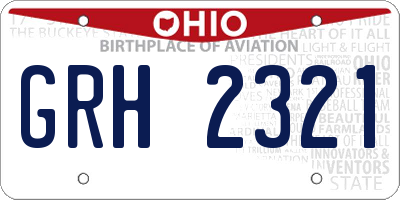 OH license plate GRH2321