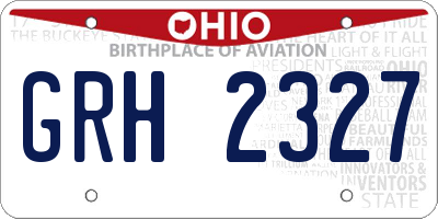 OH license plate GRH2327