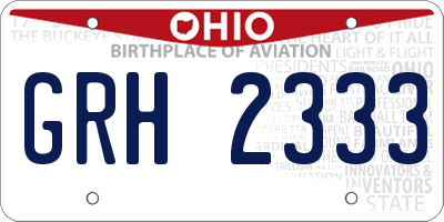 OH license plate GRH2333