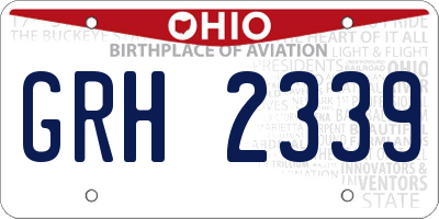 OH license plate GRH2339
