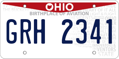 OH license plate GRH2341