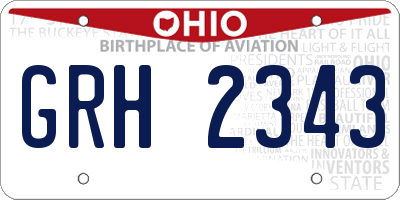OH license plate GRH2343