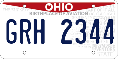 OH license plate GRH2344