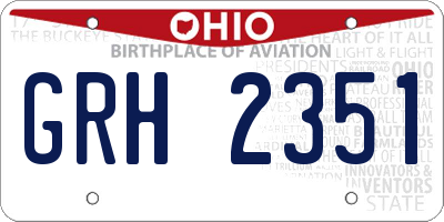 OH license plate GRH2351