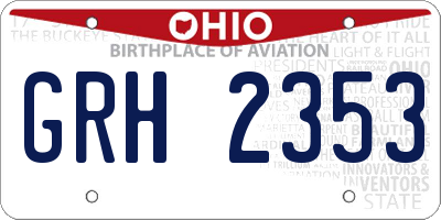 OH license plate GRH2353