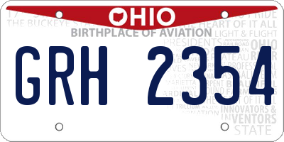 OH license plate GRH2354
