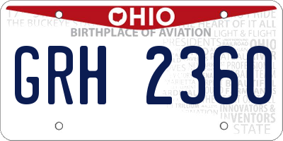 OH license plate GRH2360