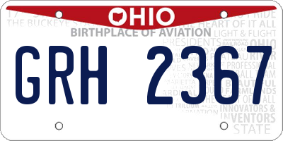 OH license plate GRH2367