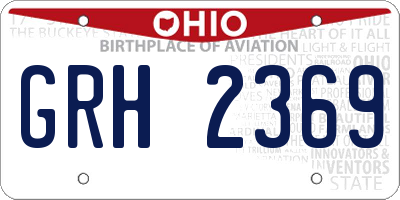 OH license plate GRH2369